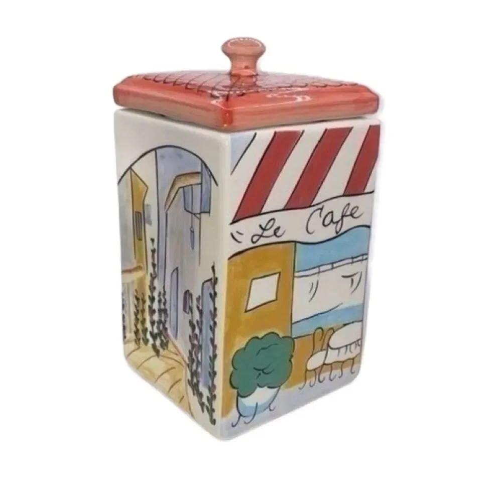 Boston Warehouse Trading Corp. Colorful Vintage Ceramic Bistro Kitchen Canister